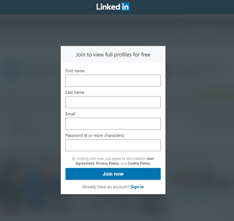 view linkedin without signing in